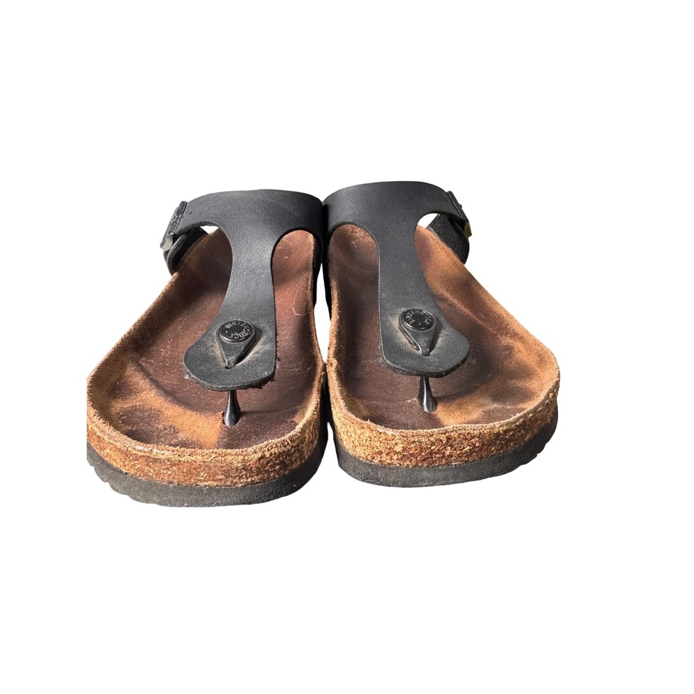 Birkenstock Gizeh Black Birko-Flor Thong Sandals EU 38 US L7 M5 Regular Fit